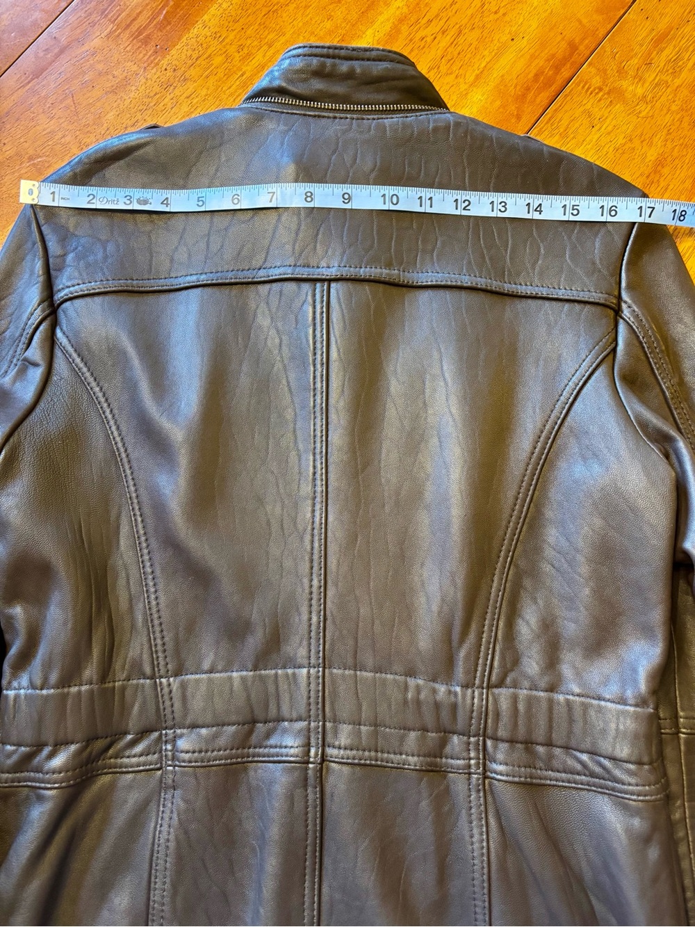 Women’s Bagatelle Vintage Brown Leather Utility Jacket Size L - Picture 4 of 15